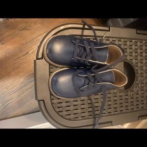 Navy walking shoes